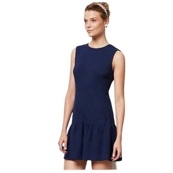 Ganni Dresses & Skirts - Ganni x Anthropologie Brentwood Women's Sleeveless Navy Jacquard Mini Dr…